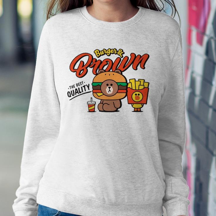 Line Friends Burger & Brown Sweatshirt Gifts for Her