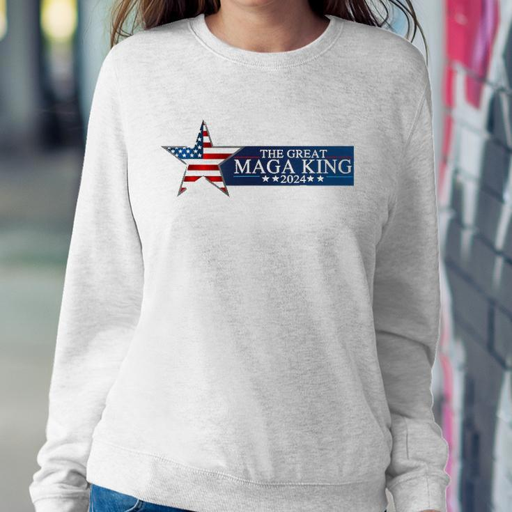 Mega King Usa Flag Proud Ultra Maga Trump 2024 Trump Support Sweatshirt Gifts for Her