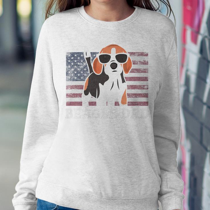 Mens Beagle Dad American Flag 4Th Of July Patriotic Beagle Design Sweatshirt Gifts for Her