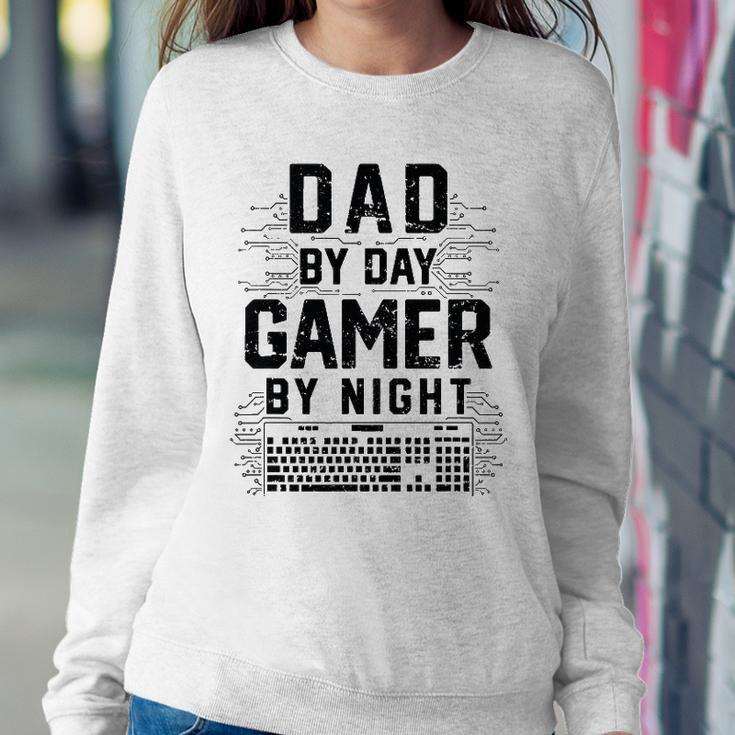 Mens Dad By Day Gamer By Night Funny Fathers Day Gaming Gift Sweatshirt Gifts for Her