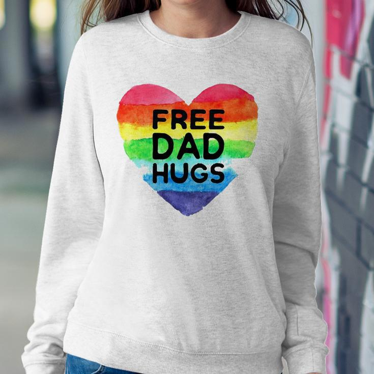 Mens Free Dad Hugs Rainbow Heart Flag Gay Lgbt Pride Month Sweatshirt Gifts for Her