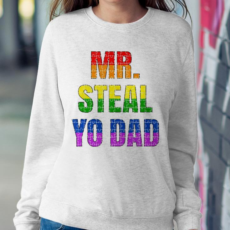 Mens Mister Steal Your Dad Gay Pride Jokes Sweatshirt Gifts for Her
