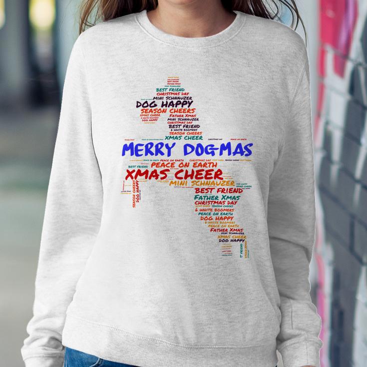 Merry Dog-Mas Miniature Schnauzer Sweatshirt Gifts for Her