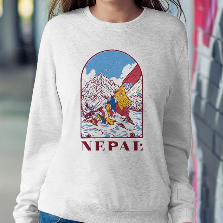 Nepal Himalayan Mountain Prayer Flags Sweatshirt Gifts for Her