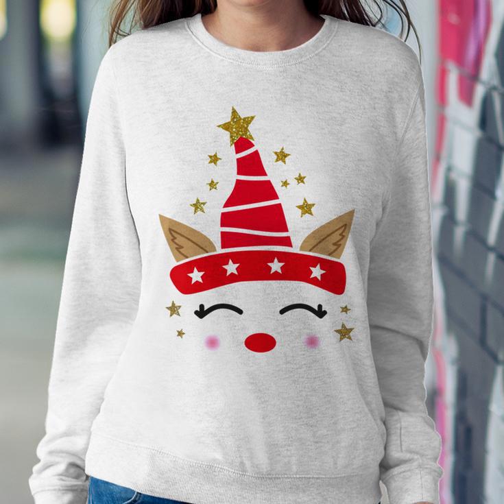 New Christmas Unicorn Face Santicorn Cute Sweatshirt Gifts for Her