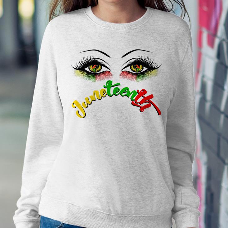 Official Bright Eyes Juneteenth African American Eye Black Flag Sweatshirt Gifts for Her