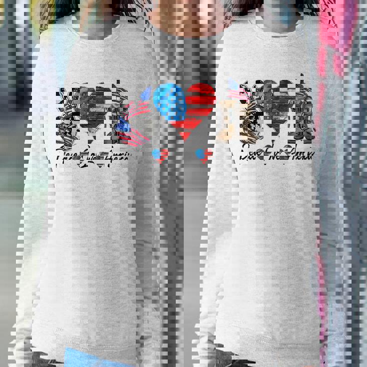 Peace Love America Vintage 4Th Of July Western America Flag Sweatshirt Gifts for Her