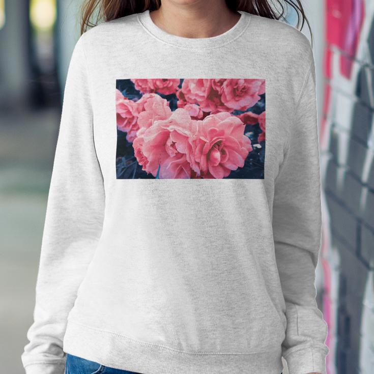 Pink Roses In Garden Sweatshirt Gifts for Her