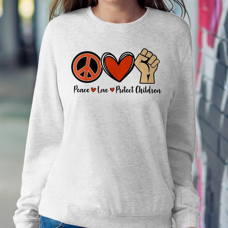 Protect Our Kids End Guns Violence Wear Orange Peace Sign Sweatshirt Gifts for Her
