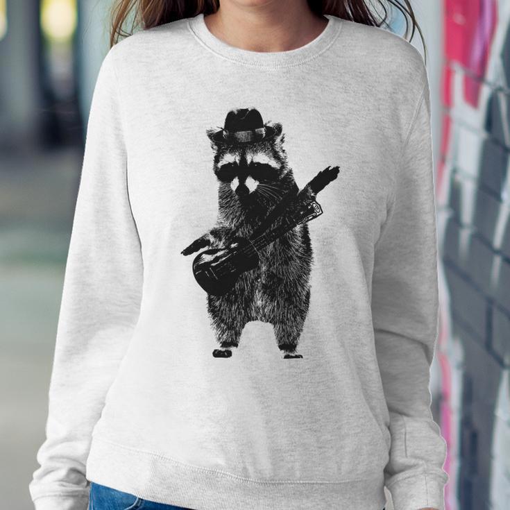 Raccoon Wielding Ukulele Sweatshirt Gifts for Her