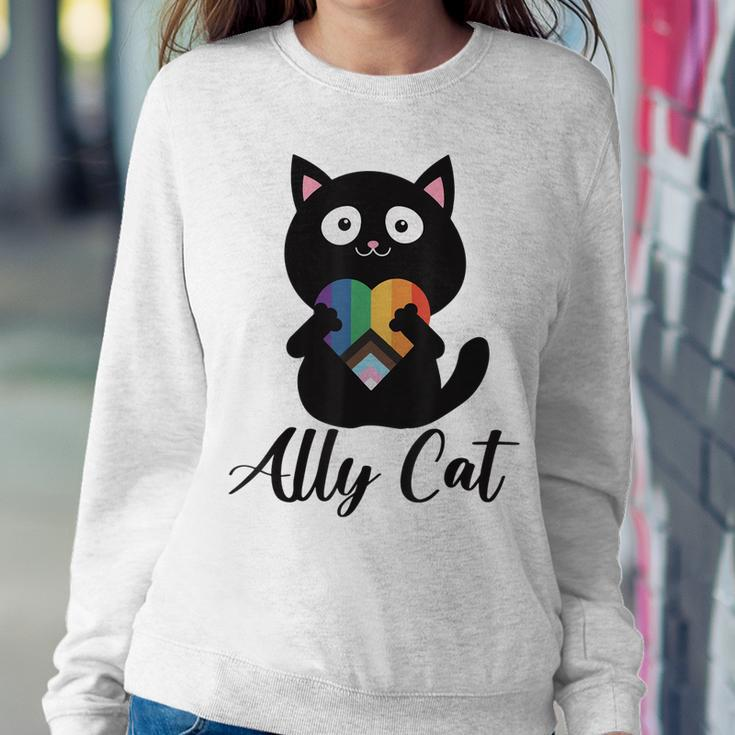 Rainbow Ally Cat Lgbt Gay Pride Flag Heart Men Women Kids Sweatshirt Gifts for Her