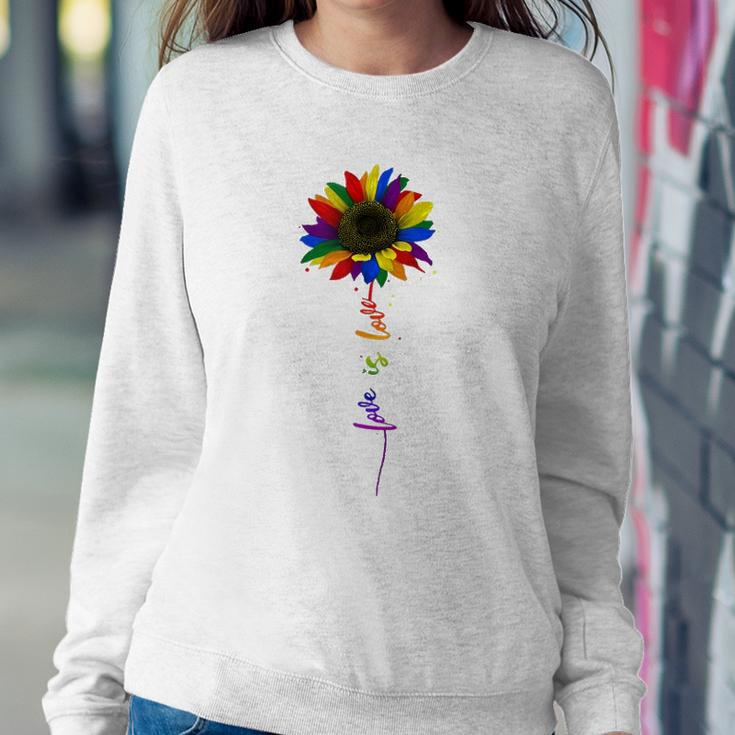 Rainbow Sunflower Love Is Love Lgbt Gay Lesbian Pride Sweatshirt Gifts for Her