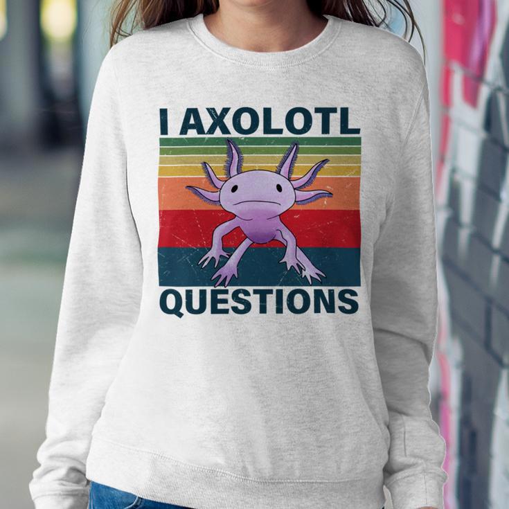 Retro I Axolotl Questions Funny Cute Axolotl Sweatshirt Gifts for Her