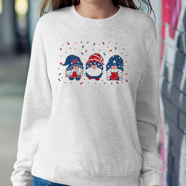 Three Gnomes Celebrating Independence Usa Day 4Th Of July Sweatshirt Gifts for Her
