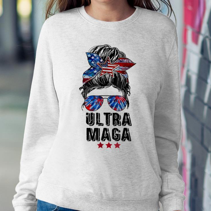 Ultra Mega Messy Bun 2022 Proud Ultra-Maga We The People Sweatshirt Gifts for Her