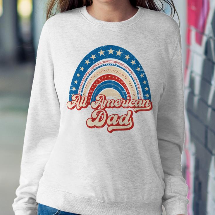 Us Flag Rainbow All American Dad 4Th Of July Mothers Day Sweatshirt Gifts for Her