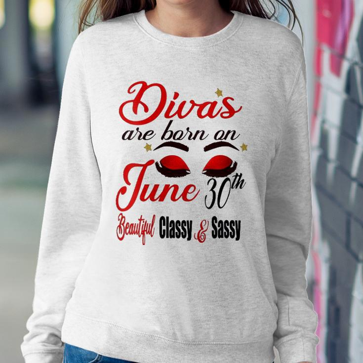 Womens Divas Are Born On June 30Th Cancer Girl Astrology June Queen V Neck Sweatshirt Gifts for Her