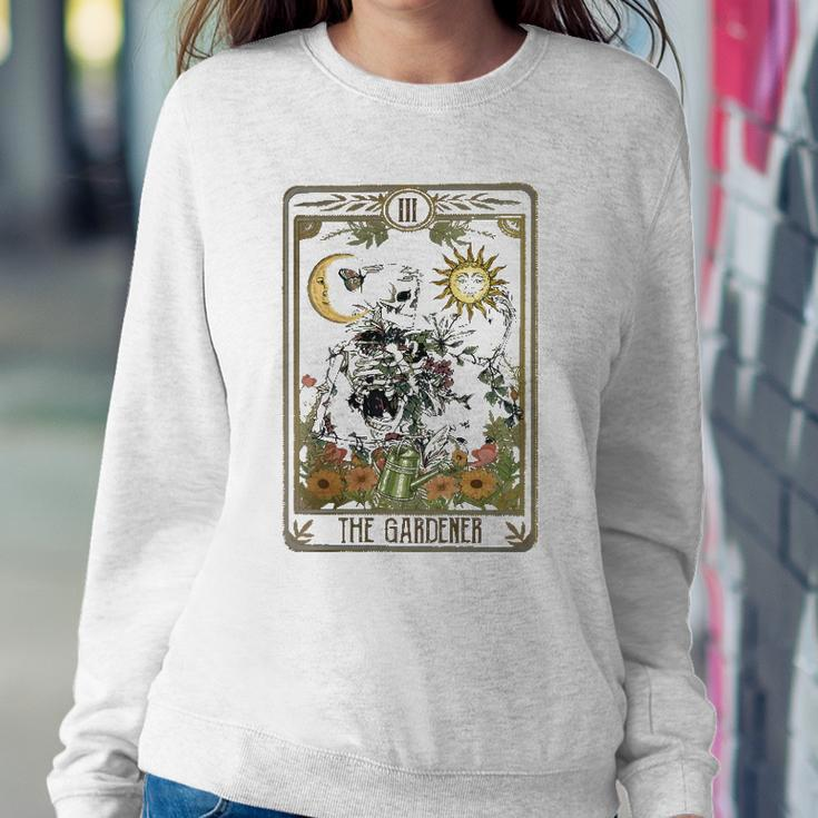 Womens Floral Skeleton Gardening Tarot The Gardener Plant Lovers Sweatshirt Gifts for Her