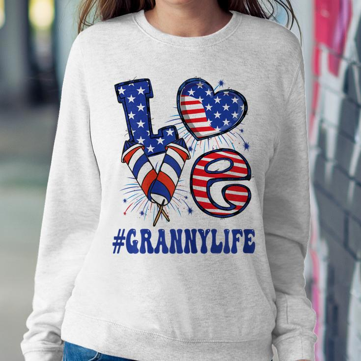 Womens Granny Love Usa Flag Grandma 4Th Of July Family Matching Sweatshirt Gifts for Her