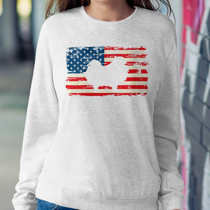 Womens Pomeranian For Dog Mom Dog Dad Usa Flag 4Th Of July Sweatshirt Gifts for Her