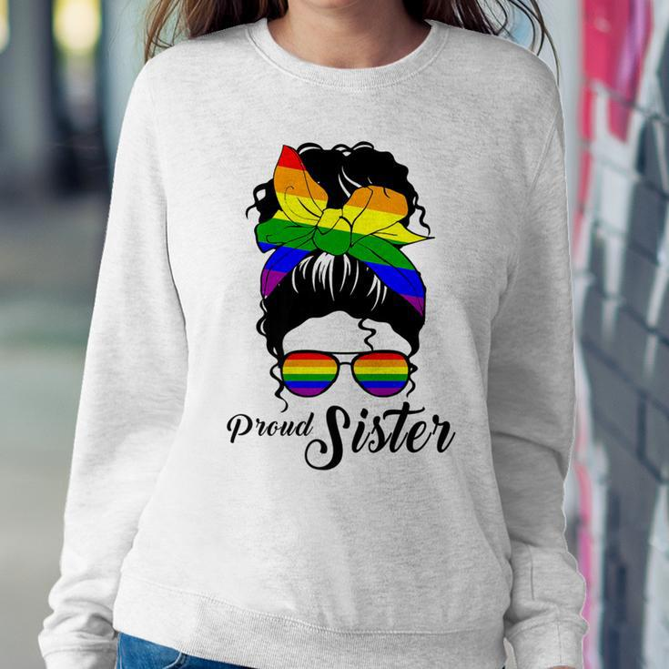Womens Proud Sister -Day Gay Pride Lgbt-Q Sister Sweatshirt Gifts for Her
