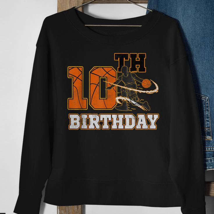 10Th Birthday Basketball Kids Boys Men Sport Lovers Sweatshirt Gifts for Old Women