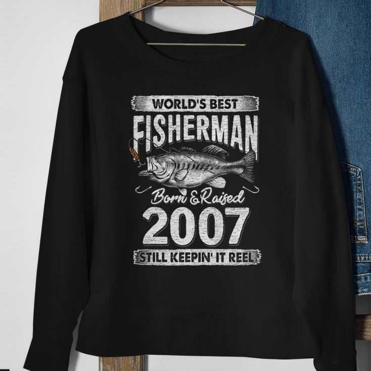 15 Years Old Fisherman Born In 2007 Fisherman 15Th Birthday Sweatshirt Gifts for Old Women