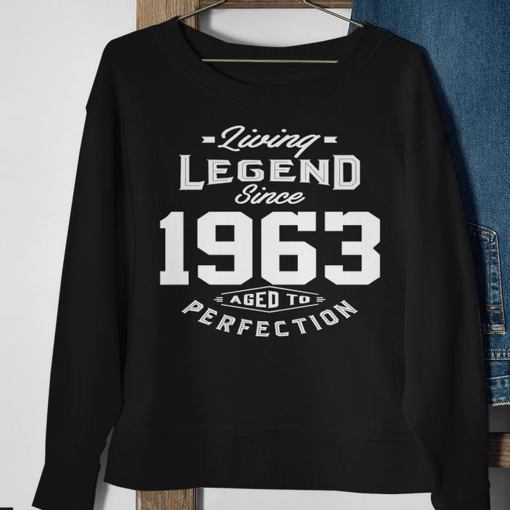 1963 Birthday Gift Living Legend Since 1963 Aged To Perfection Sweatshirt Gifts for Old Women