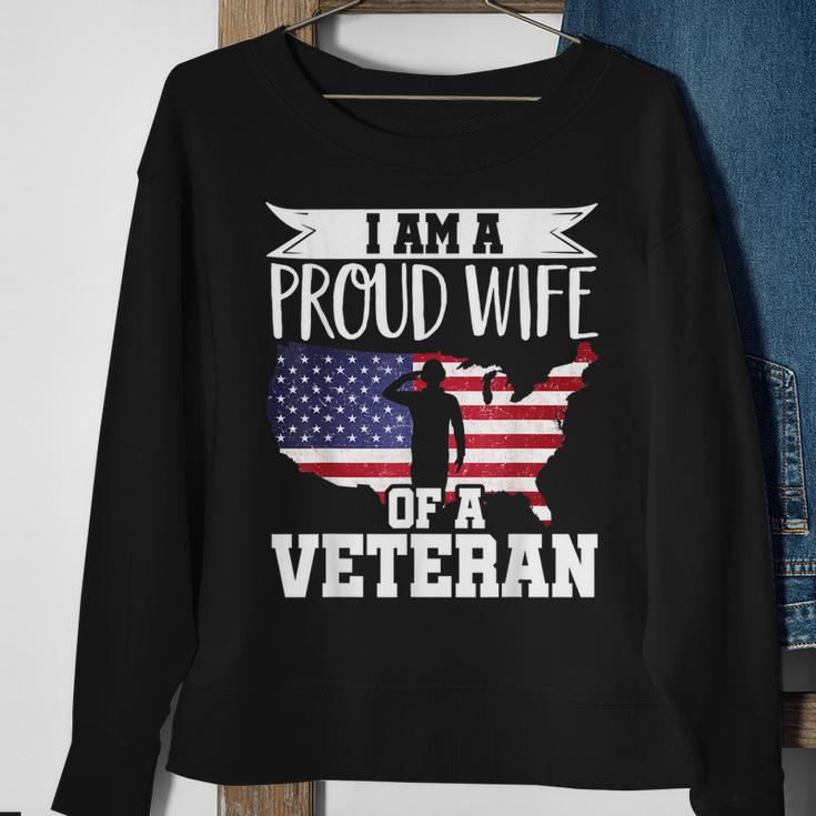 Proud Wife Of Veteran Nothing Scares Patriotic Veterans Day  Sweatshirt