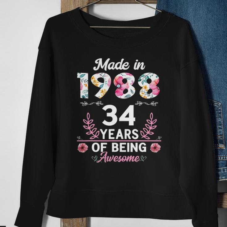 34 Years Old Gifts 34Th Birthday Born In 1988 Women Girls Sweatshirt Gifts for Old Women