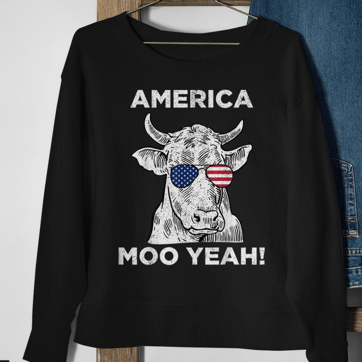 4Th Of July Funny Moo Yeah Cow GlassesBoys Girls Us Sweatshirt Gifts for Old Women