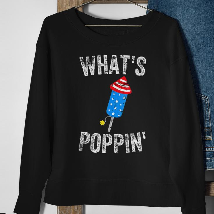 4Th Of July Summer Whats Poppin Funny Firework Sweatshirt Gifts for Old Women