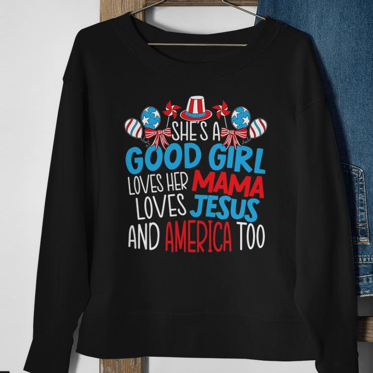 A Good Girl Who Loves America 4Th Of July Usa Patriotic Sweatshirt Gifts for Old Women