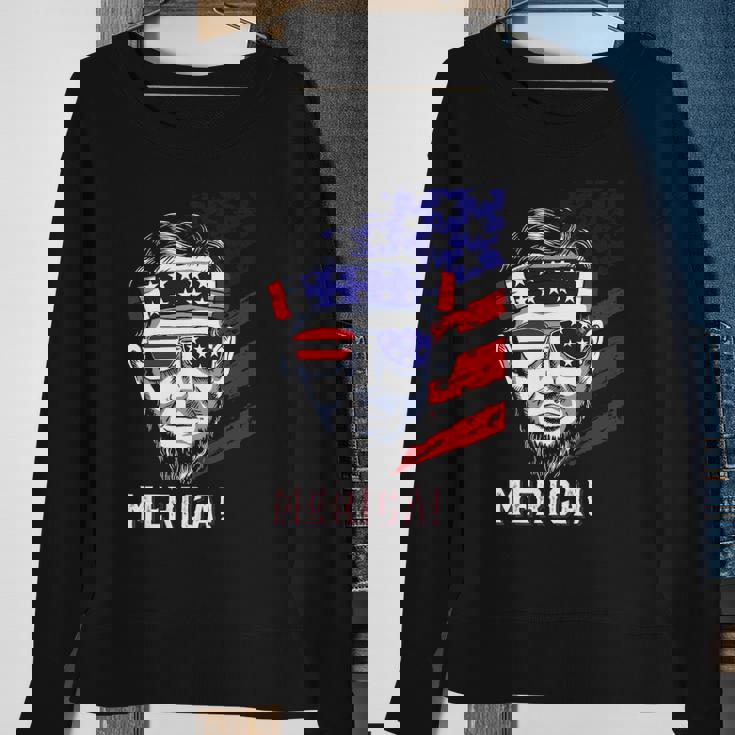 Abraham Lincoln 4Th Of July Merica Men Women American Flag Sweatshirt Gifts for Old Women