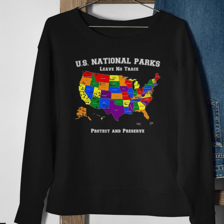 All 63 Us National Parks Design For Campers Hikers Walkers Sweatshirt Gifts for Old Women