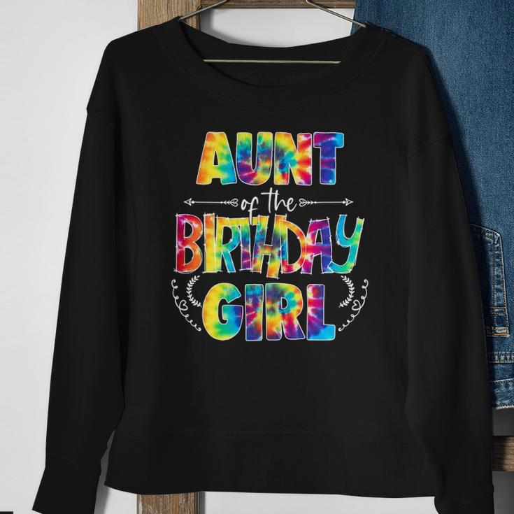 Aunt Of The Birthday Girl Matching Family Tie Dye Sweatshirt Gifts for Old Women