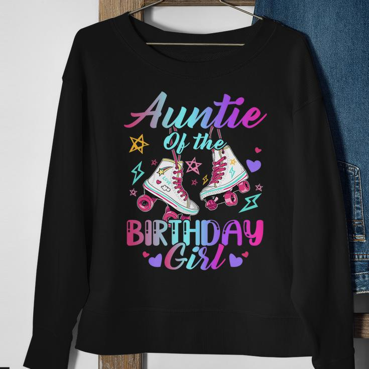 Auntie Of The Birthday Girl Rolling Birthday Roller Skates Sweatshirt Gifts for Old Women