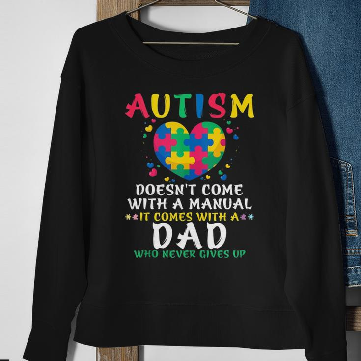 Autism Doesnt Come With Manual Dad Autism Awareness Puzzle Sweatshirt Gifts for Old Women