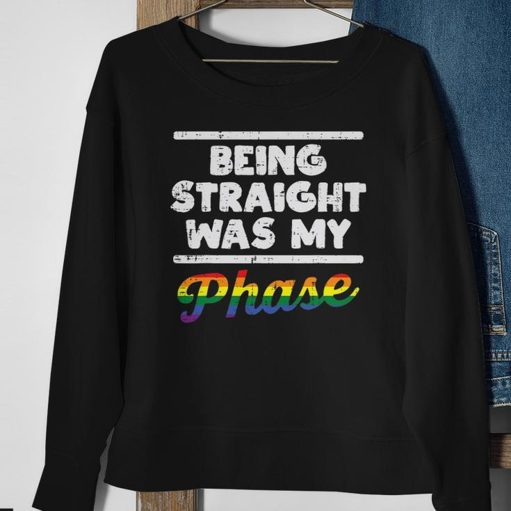 Being Straight Was My Phase Gay Rainbow Pride Flag Lgbtq Sweatshirt Gifts for Old Women