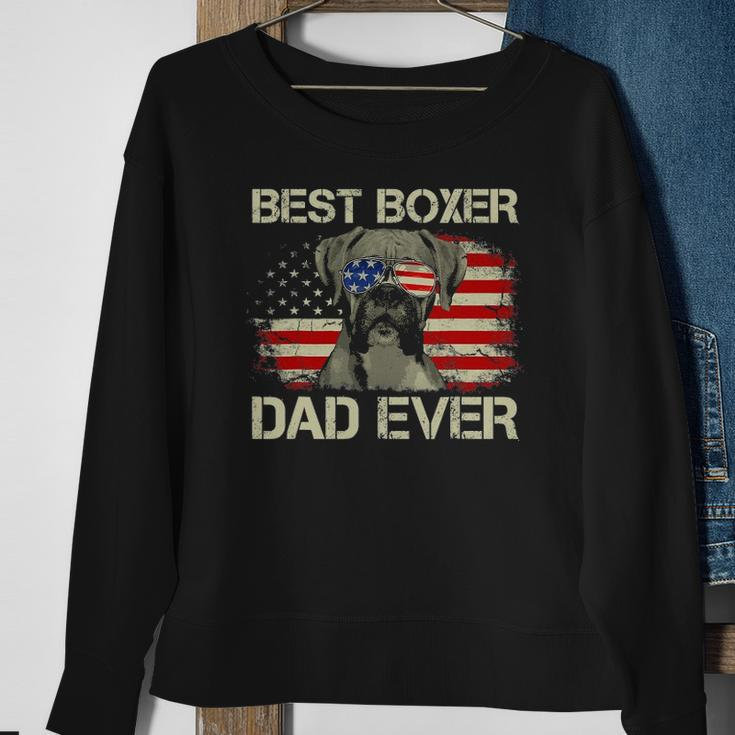 Best Boxer Dad Everdog Lover American Flag Gift Sweatshirt Gifts for Old Women