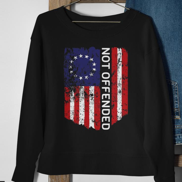 Betsy Ross Flag 1776 Not Offended Vintage American Flag Usa Sweatshirt Gifts for Old Women