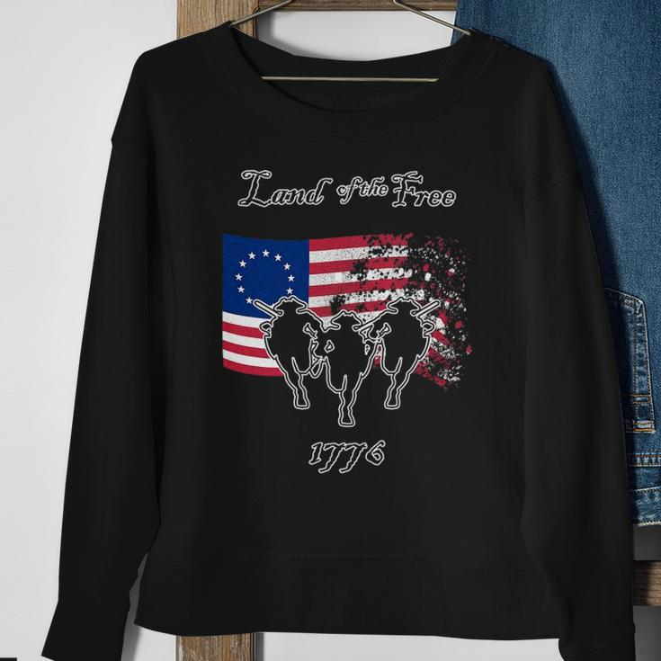 Betsy Ross Flag Land Of The Free Women Men Patriotic Gift Sweatshirt Gifts for Old Women