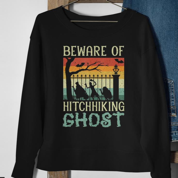 Beware Of The Hitchhiking Ghost Halloween Trick Or Treat Sweatshirt Gifts for Old Women