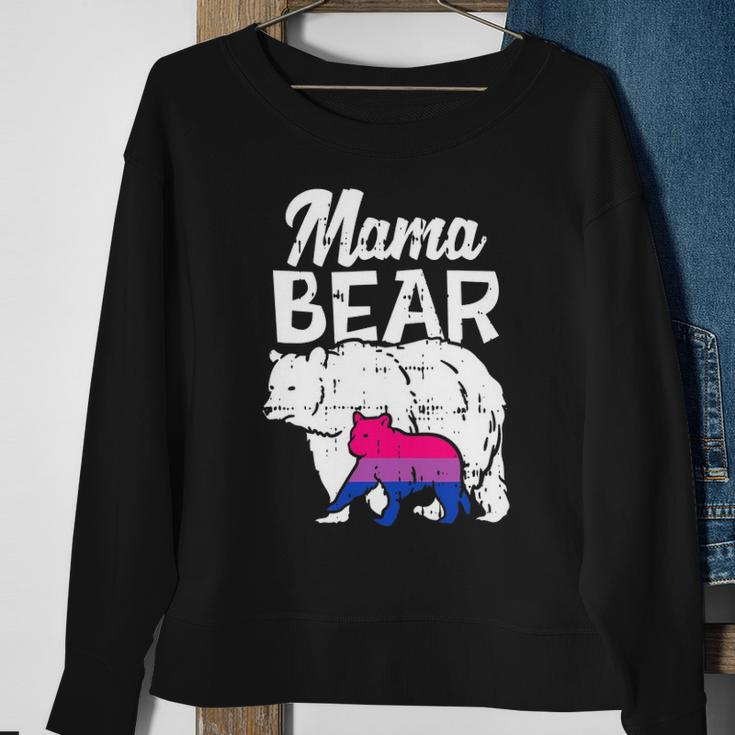 Bisexual Pride Mama Bear Bi Flag Lgbtq Mom Ally Women Gifts Sweatshirt Gifts for Old Women