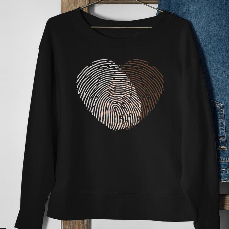 Black White Fingerprint Anti-Racism Blm Equality Africa Gift Sweatshirt Gifts for Old Women