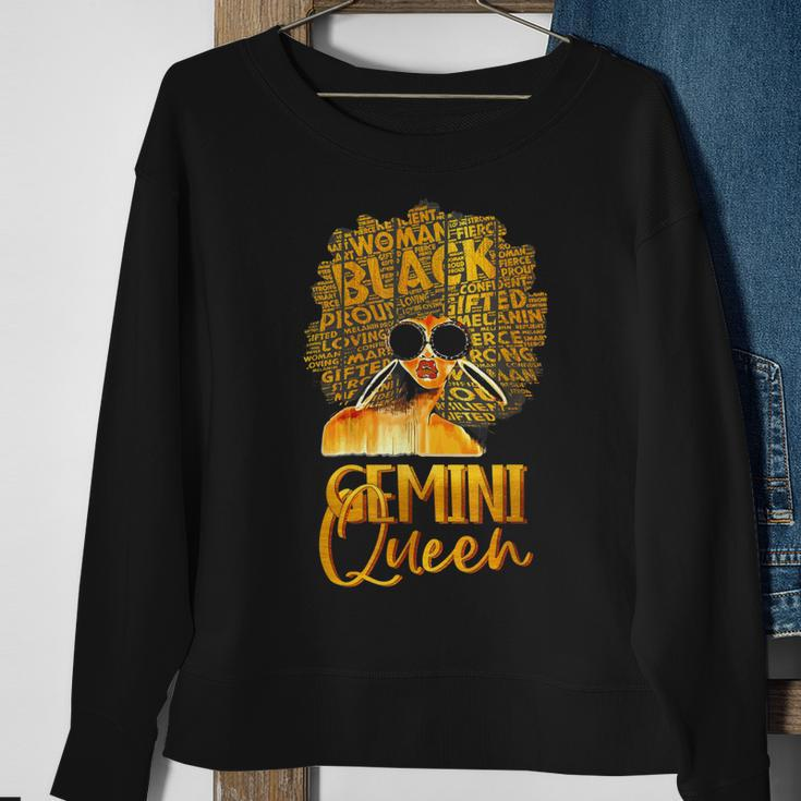 Black Women Afro Hair Art Gemini Queen Gemini Birthday Sweatshirt Gifts for Old Women