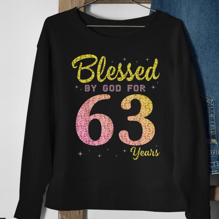 Blessed Birthday By God For 63 Years Old Happy To Me You Mom Sweatshirt Gifts for Old Women