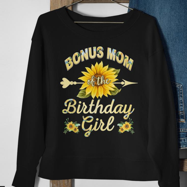 Bonus Mom Of The Birthday Girl Sunflower Family Matching Sweatshirt Gifts for Old Women