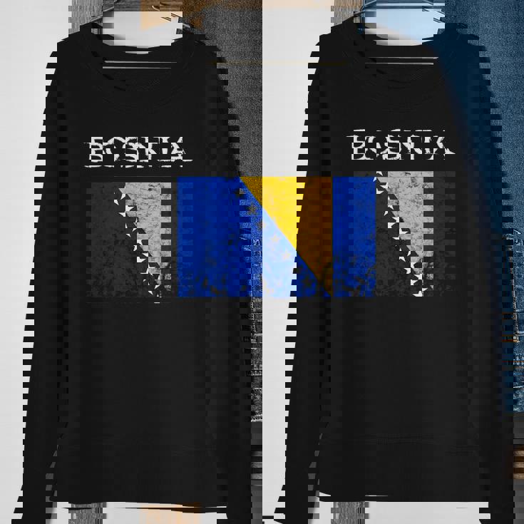 Bosnia-Herzegovina Bosnian Flag Bosnian Pride Bosnian Roots Sweatshirt Gifts for Old Women