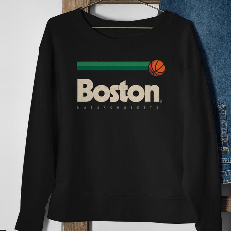 Boston Basketball B-Ball Massachusetts Green Retro Boston Sweatshirt Gifts for Old Women